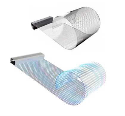 Tela LED flexível fina de filme de cristal P8